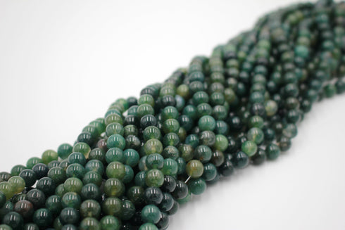 Moss Agate Gemstone Beads, 8mm, Round